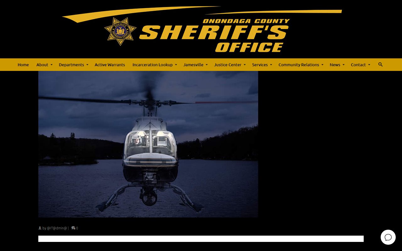 Onondaga County Sheriff's Office homepage for jail and warrant records