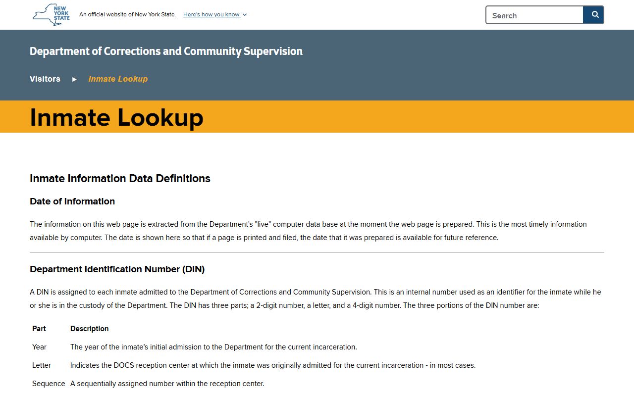 Onondaga County inmate search NY DOCCS state prison custody lookup
